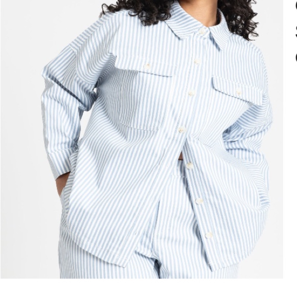 Eloquii Yarn Dye Striped Jacket - Size 14